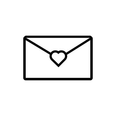 happy valentines day envelope with heart line style free vector